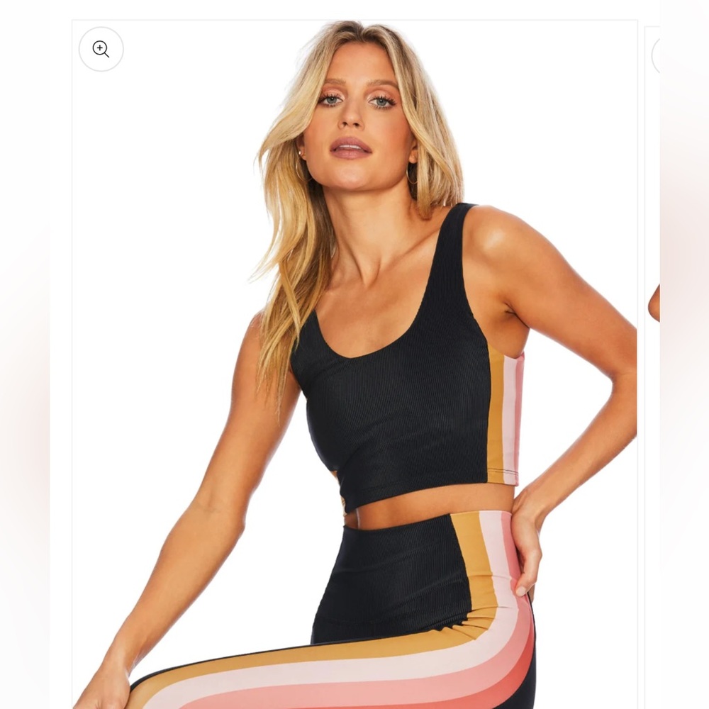 Beach Riot Tessa Top - Coral Stripe - Medium